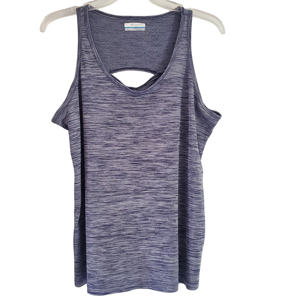 Columbia Tank Top Womens Large Blue Racerback Lightweight Athletic Gym Shirt